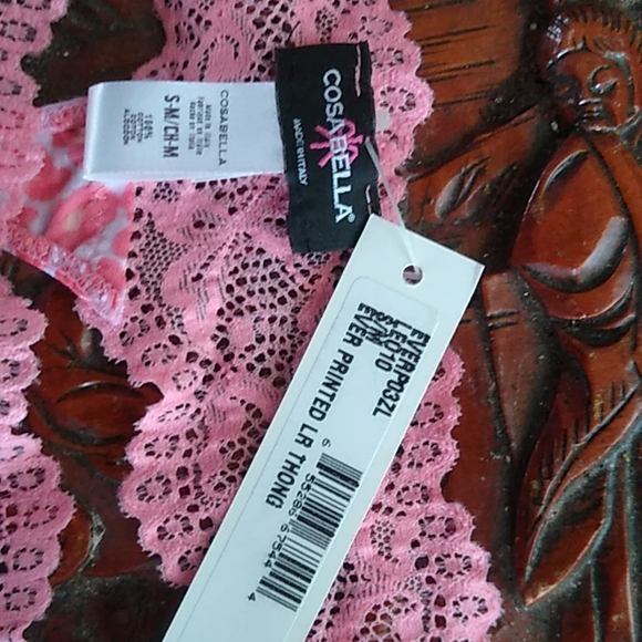 Cosabella pink leopard print thong, size s/m. - Picture 2 of 2